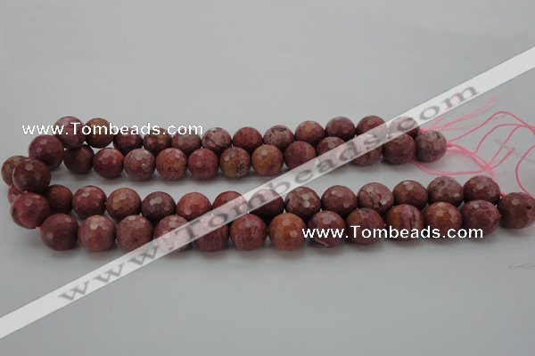 CRC804 15.5 inches 12mm faceted round Brazilian rhodochrosite beads