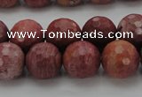 CRC805 15.5 inches 14mm faceted round Brazilian rhodochrosite beads