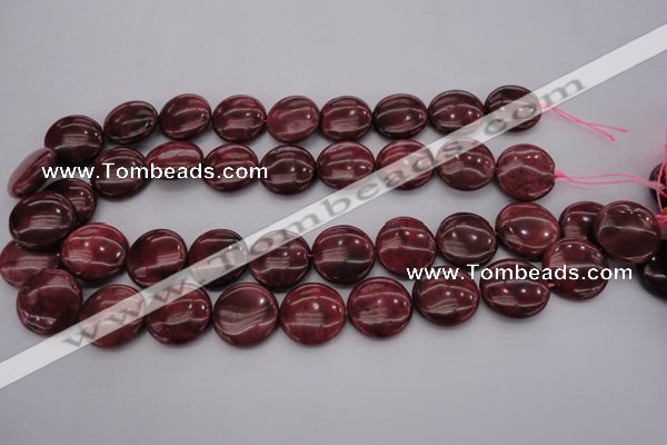 CRC817 15.5 inches 18mm flat round Brazilian rhodochrosite beads