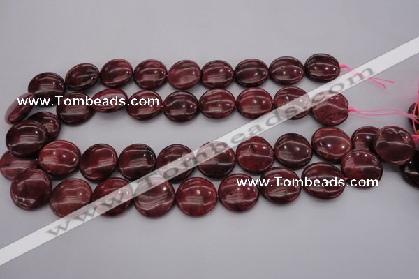 CRC818 15.5 inches 20mm flat round Brazilian rhodochrosite beads
