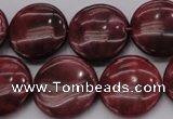 CRC819 15.5 inches 25mm flat round Brazilian rhodochrosite beads