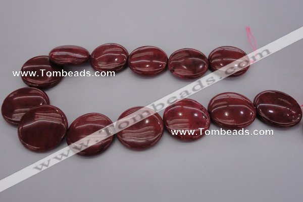 CRC820 15.5 inches 30mm flat round Brazilian rhodochrosite beads