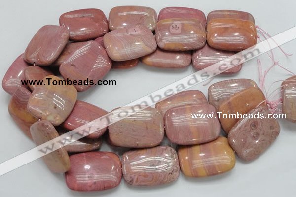 CRC84 15.5 inches 30*40mm rectangle rhodochrosite gemstone beads