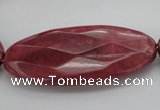 CRC862 15.5 inches 25*50mm faceted oval Brazilian rhodochrosite beads