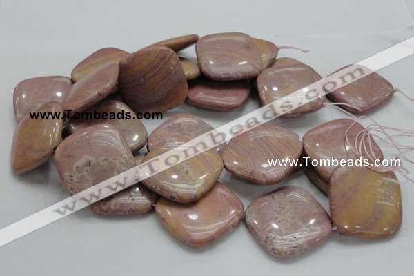 CRC87 15.5 inches 40*40mm diamond rhodochrosite gemstone beads