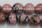 CRD06 15.5 inches 16mm round natural rhodonite gemstone beads