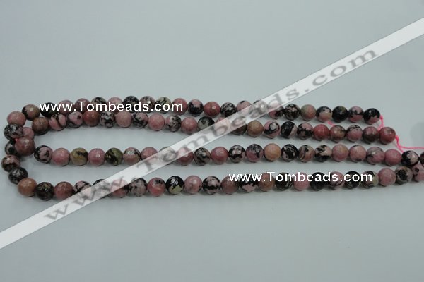 CRD11 15.5 inches 6mm faceted round rhodonite gemstone beads