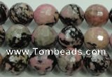 CRD15 15.5 inches 12mm faceted round rhodonite gemstone beads