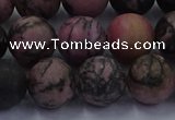 CRD27 15.5 inches 12mm round matte rhodonite beads wholesale