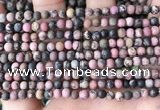 CRD30 15.5 inches 4mm round matte rhodonite beads wholesale