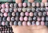 CRD33 15.5 inches 10mm round matte rhodonite beads wholesale