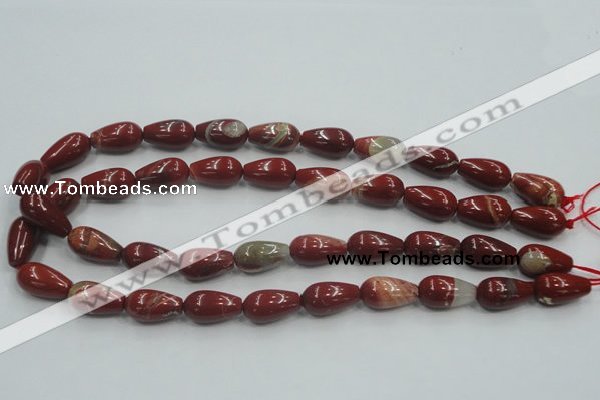 CRE04 16 inches 10*20mm teardrop natural red jasper beads wholesale