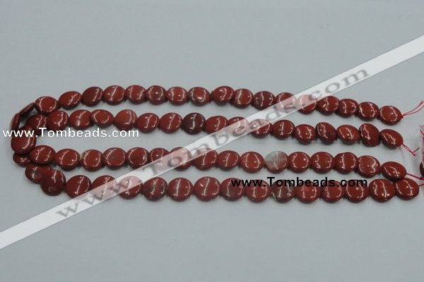 CRE06 16 inches 12mm flat round natural red jasper beads wholesale