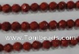 CRE101 15.5 inches 6mm faceted round red jasper beads wholesale