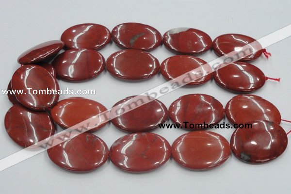 CRE14 16 inches 30*40mm oval natural red jasper beads wholesale