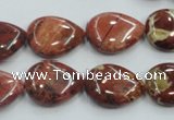 CRE15 16 inches 13*18mm flat teardrop natural red jasper beads wholesale