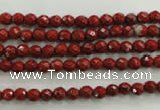 CRE151 15.5 inches 4mm faceted round red jasper beads wholesale