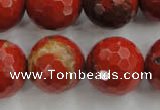 CRE159 15.5 inches 20mm faceted round red jasper beads wholesale