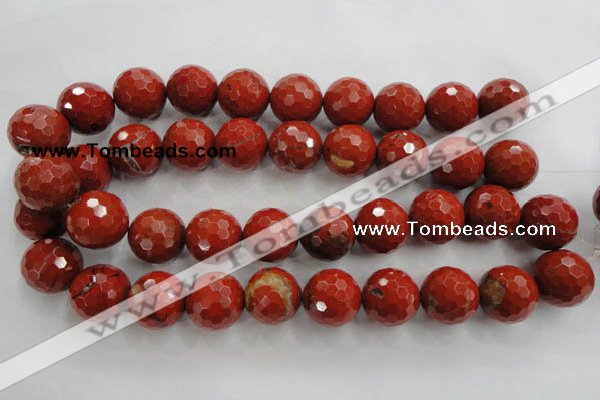 CRE159 15.5 inches 20mm faceted round red jasper beads wholesale