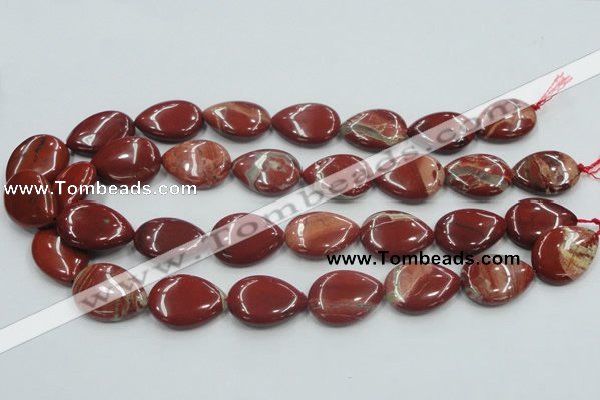 CRE16 16 inches 18*25mm flat teardrop natural red jasper beads wholesale