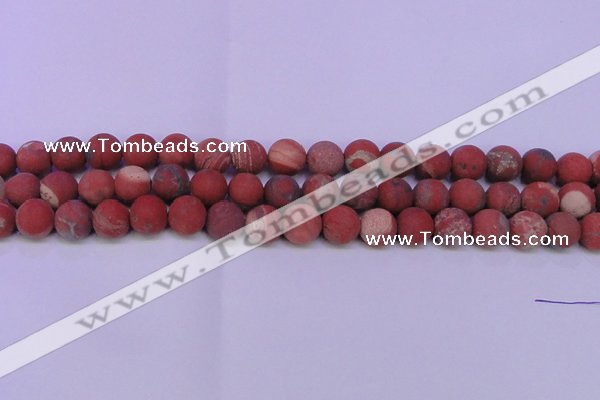 CRE161 15.5 inches 6mm round matte red jasper beads