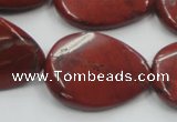 CRE18 16 inches 22*30mm twisted teardrop natural red jasper beads wholesale