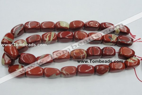 CRE21 16 inches 16*25mm nugget natural red jasper beads wholesale