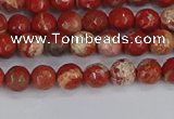 CRE330 15.5 inches 4mm faceted round red jasper beads