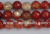 CRE331 15.5 inches 6mm faceted round red jasper beads