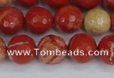 CRE333 15.5 inches 10mm faceted round red jasper beads