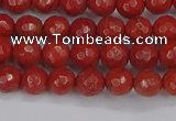 CRE338 15.5 inches 4mm faceted round red jasper beads