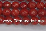 CRE339 15.5 inches 6mm faceted round red jasper beads