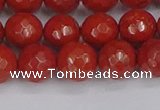 CRE341 15.5 inches 10mm faceted round red jasper beads