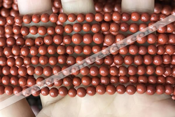 CRE350 15.5 inches 4mm round red jasper beads wholesale