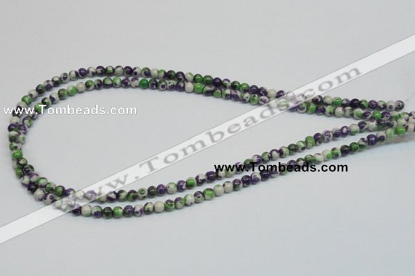 CRF01 15.5 inches 4mm round dyed rain flower stone beads wholesale