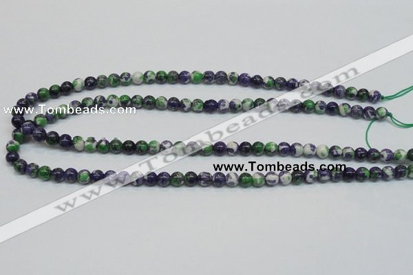 CRF02 15.5 inches 6mm round dyed rain flower stone beads wholesale