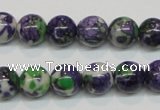 CRF04 15.5 inches 10mm round dyed rain flower stone beads wholesale