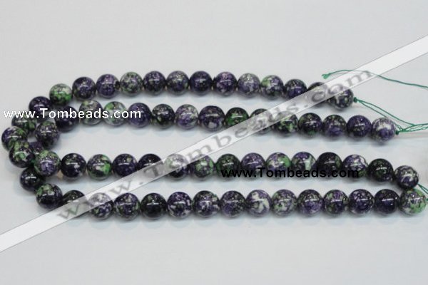 CRF05 15.5 inches 12mm round dyed rain flower stone beads wholesale