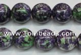 CRF06 15.5 inches 14mm round dyed rain flower stone beads wholesale