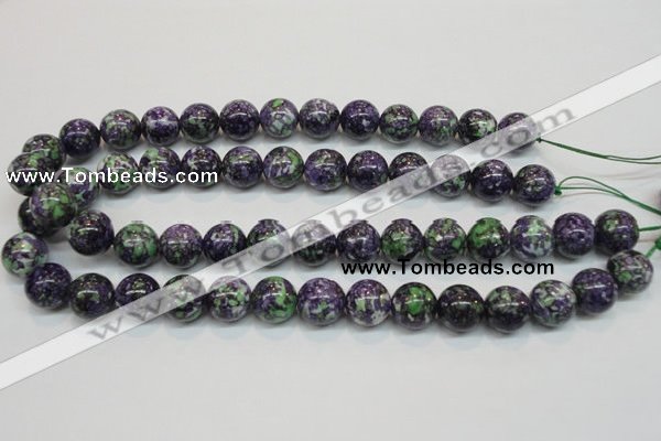 CRF06 15.5 inches 14mm round dyed rain flower stone beads wholesale