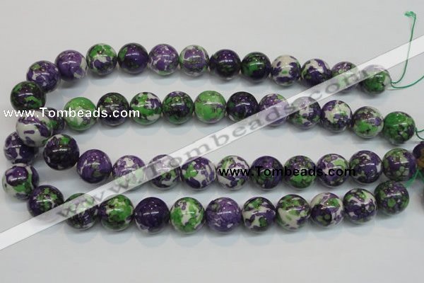 CRF07 15.5 inches 16mm round dyed rain flower stone beads wholesale