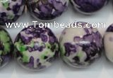 CRF09 15.5 inches 20mm round dyed rain flower stone beads wholesale