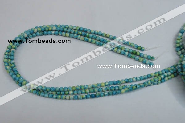 CRF100 15.5 inches 4mm round dyed rain flower stone beads wholesale