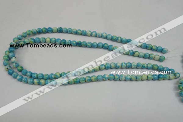 CRF101 15.5 inches 6mm round dyed rain flower stone beads wholesale