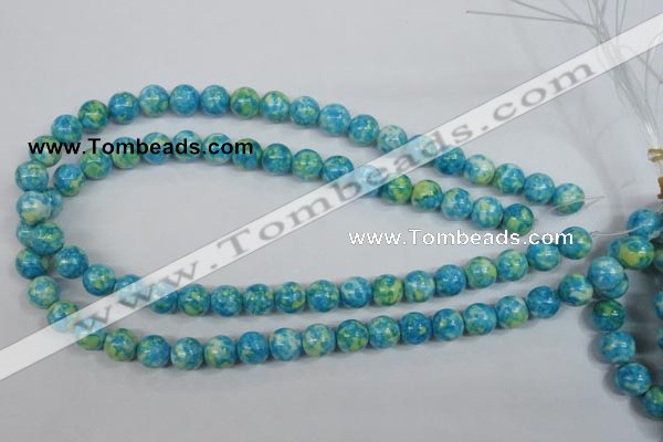 CRF102 15.5 inches 8mm round dyed rain flower stone beads wholesale