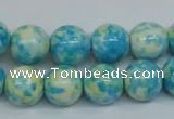 CRF104 15.5 inches 12mm round dyed rain flower stone beads wholesale