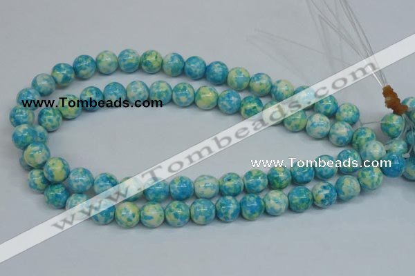 CRF104 15.5 inches 12mm round dyed rain flower stone beads wholesale