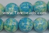CRF106 15.5 inches 16mm round dyed rain flower stone beads wholesale