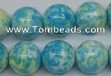 CRF106 15.5 inches 16mm round dyed rain flower stone beads wholesale