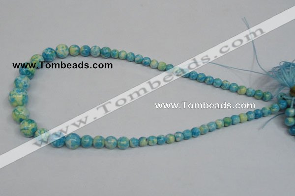 CRF111 15.5 inches 6mm - 14mm round dyed rain flower stone beads